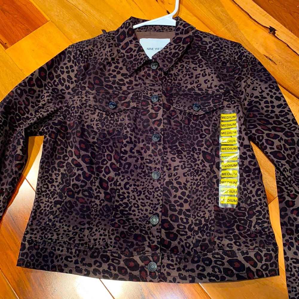 NINE WEST JEANS CHEETAH DENIM JACKET BRAND NEW
